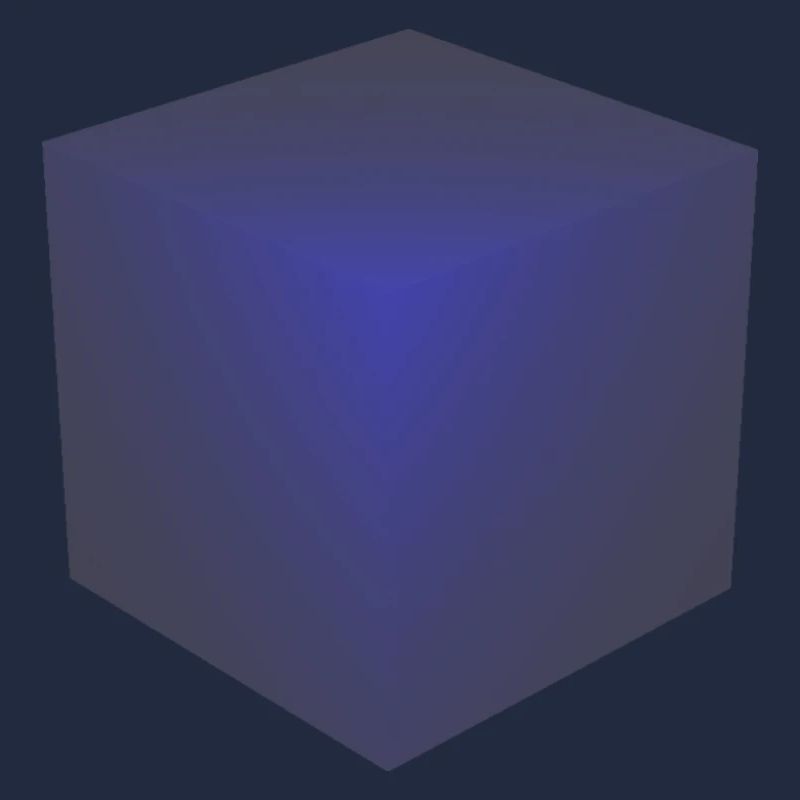 3d cube bleu