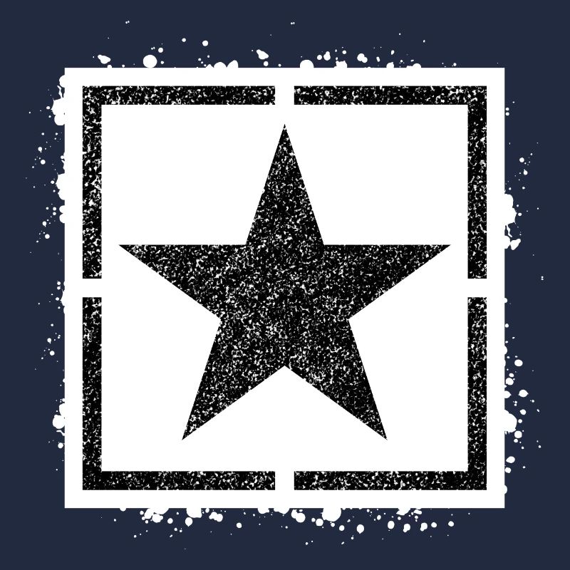 Sponge stencil Star inside square