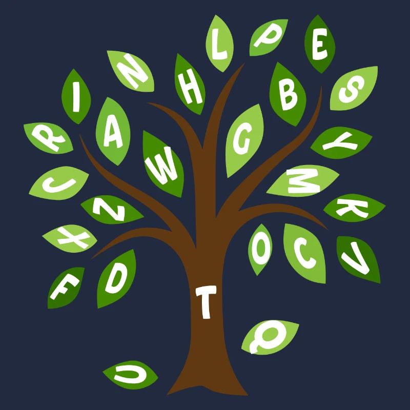 Alphabet leaf tree