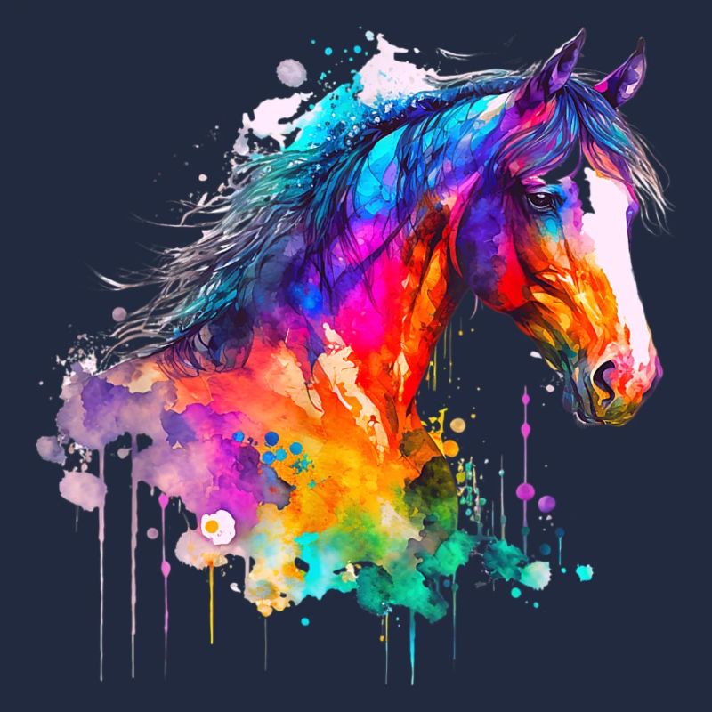 Idée Passion Chevaux Cavalier Aquarelle Splash Art