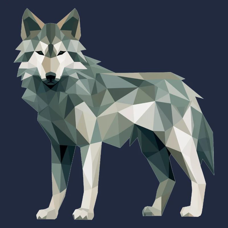 Wolf Geometric Drawing