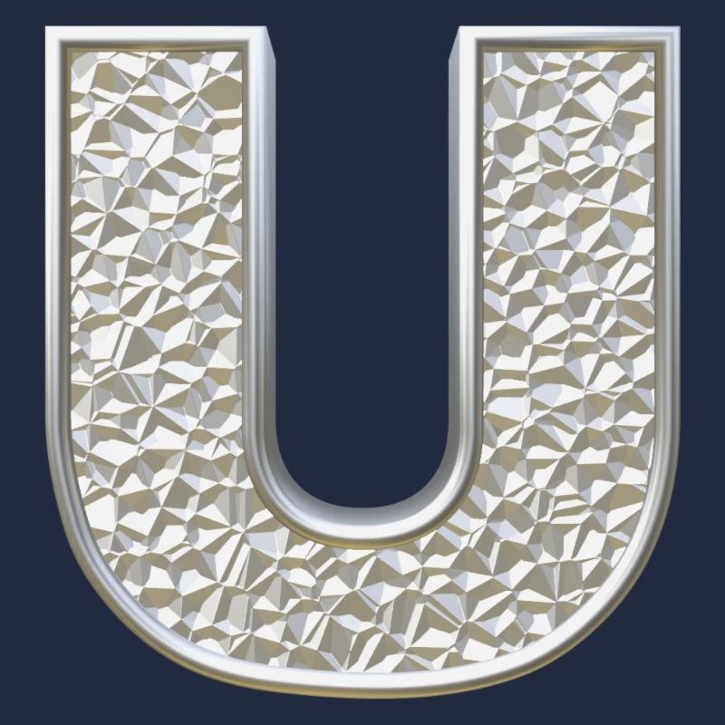 U, letter, initial, monogram,