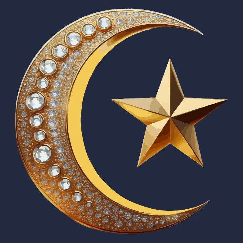Symbole de l’Islam or avec diamant
