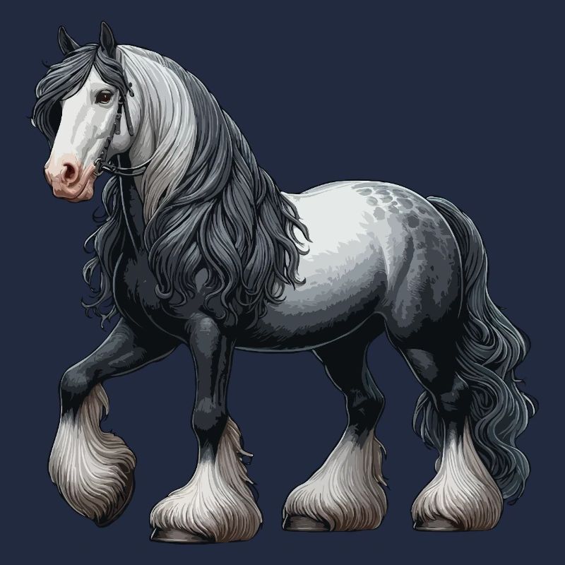 Pecheron Pferd grau weiß