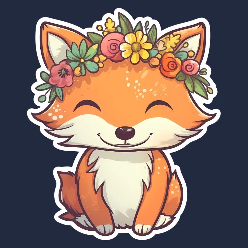 Small fox with flower crown
