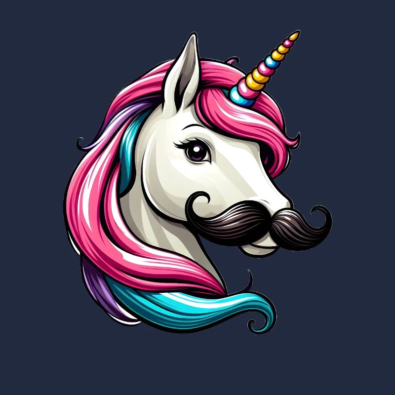 Einhorn mit Schnurrbart