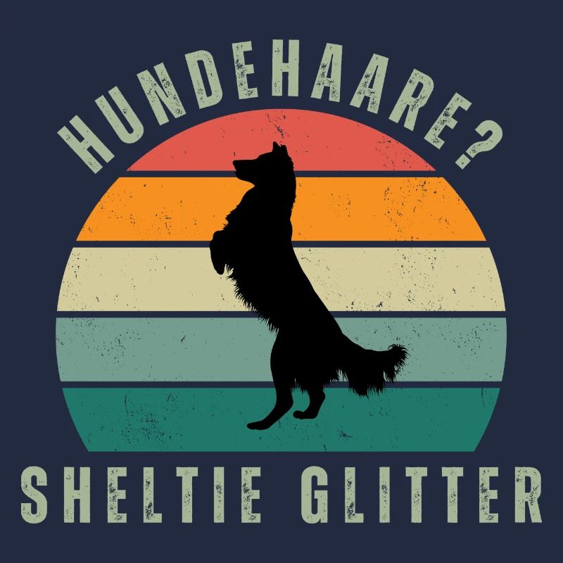 Sheltie Glitter Retro Sunset