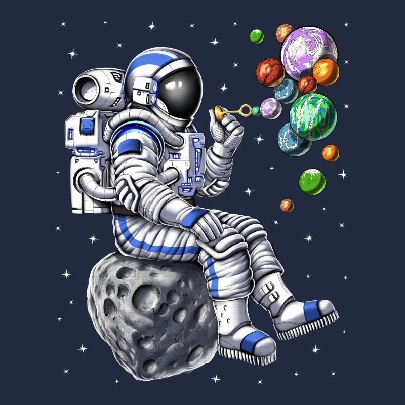 Astronaut Blowing Bubbles