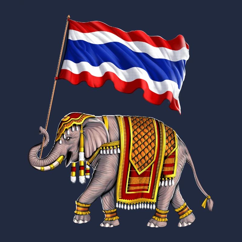 Éléphant de Thaïlande Drapeau Thaï