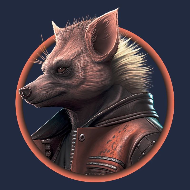 Punk Hyäne mit Lederjacke