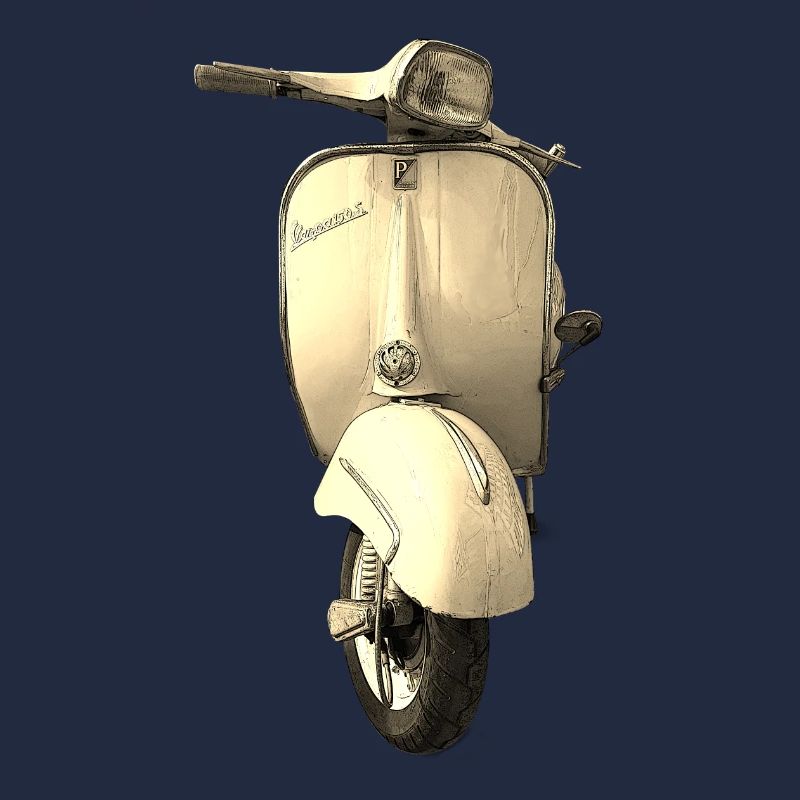 Scooter rétro de couleur crème