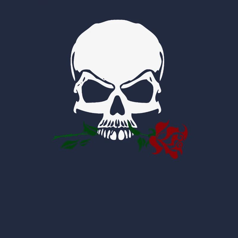 Rose und Schädel