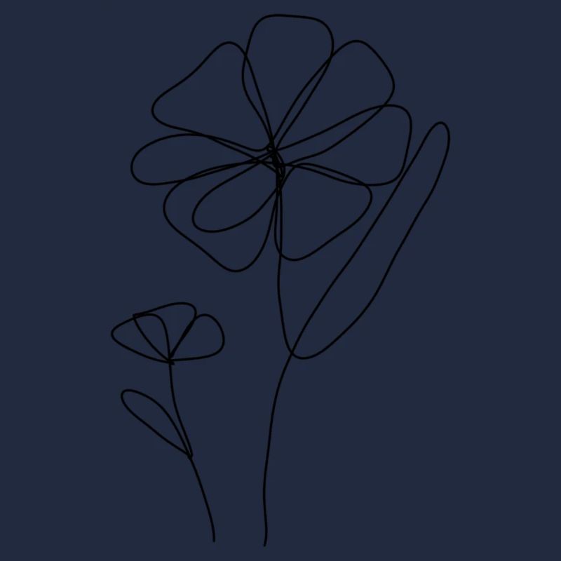 zwei one line Blumen