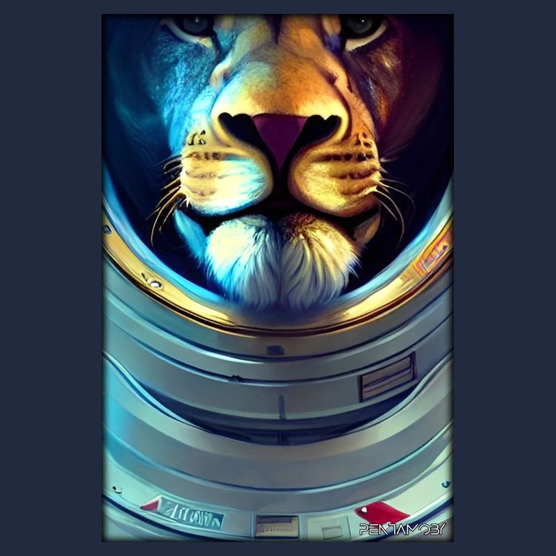 Leo Big Cat Astronaut Future Sci-Fi Technology