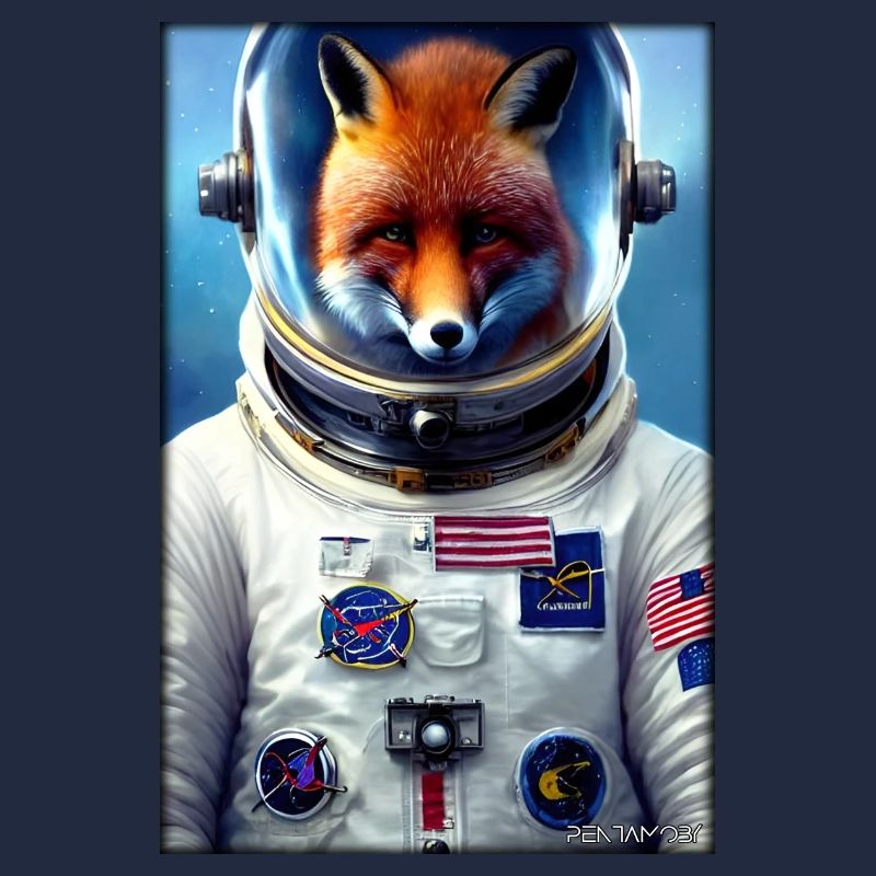 Fox Wildlife Astronaut Future Sci-Fi Technology