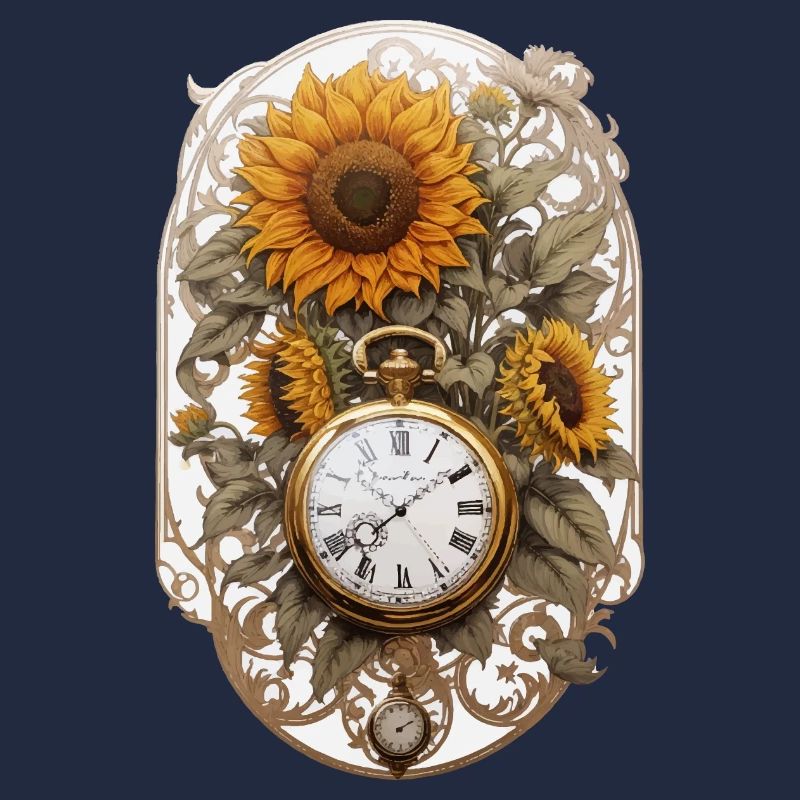Clock with sunflowers