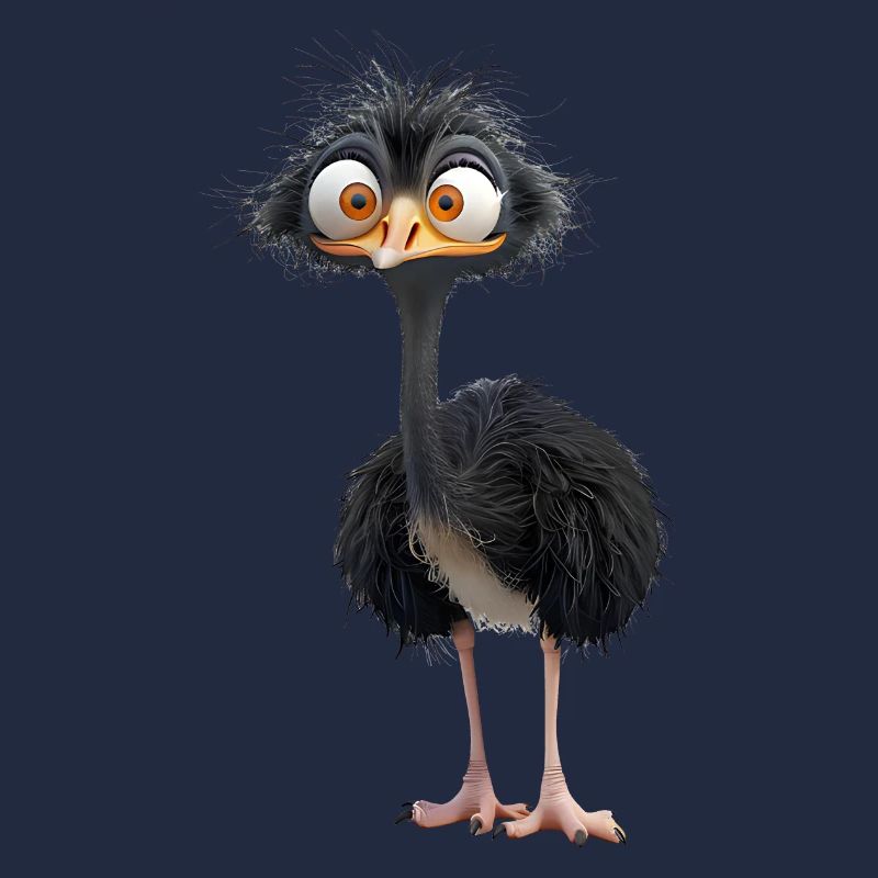 Ein lustiger Vogel Strauß