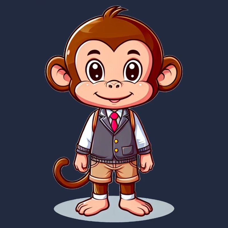 Singe écolier mignon