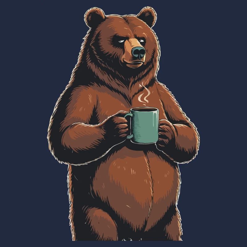 Grim Bear Coffee Mug Bears Coffee Tired