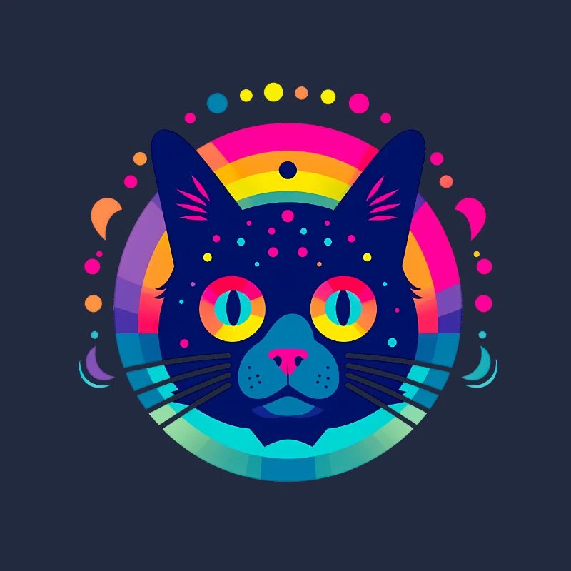 Flat Icon Cat Rainbow