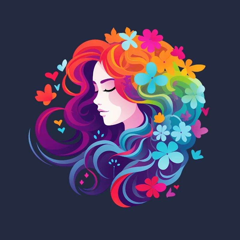 Blumen Mädchen Regenbogen