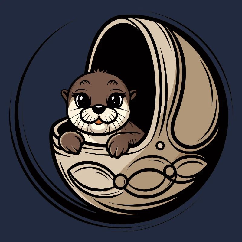 Mignon bébé loutre dans un lit bébé