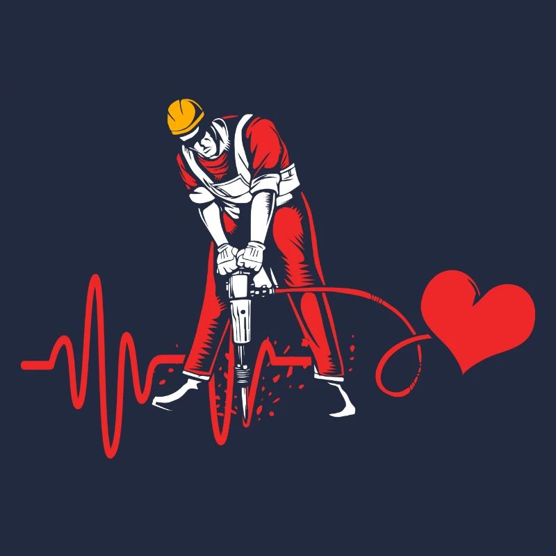 Construction worker construction site heartbeat