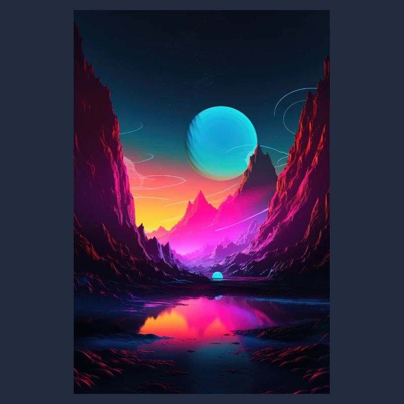 Mountain Glow: Synthwave Vibes in Alpine Serenity