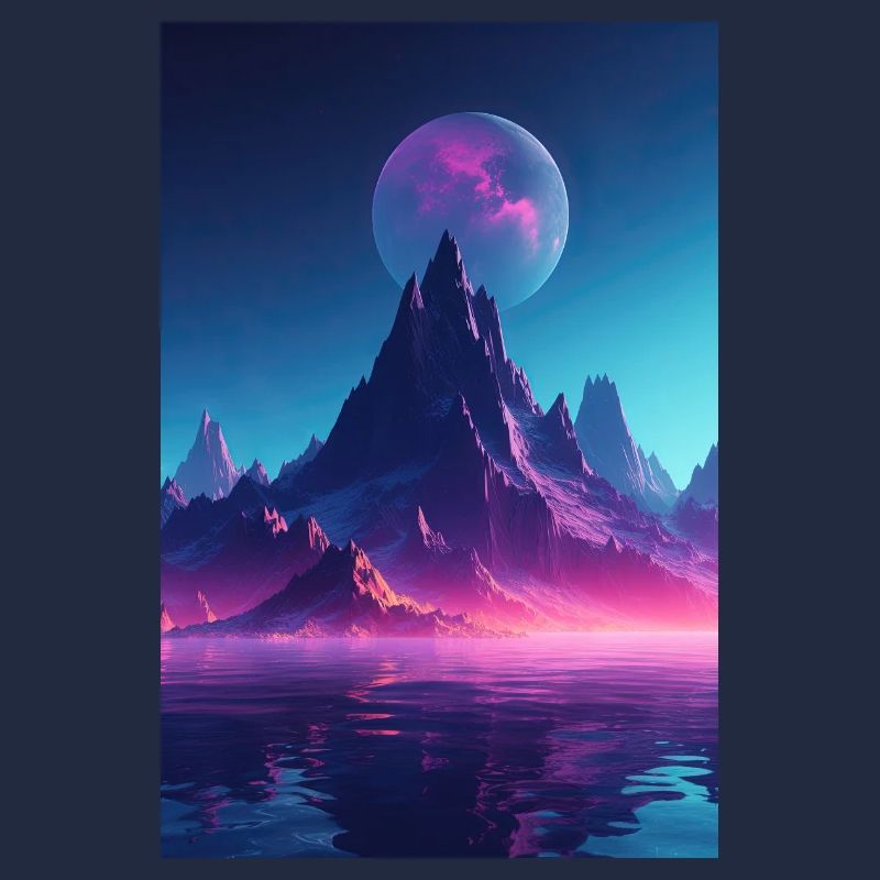 Retro Bergmelodie: Eine Synthwave Ode an der See