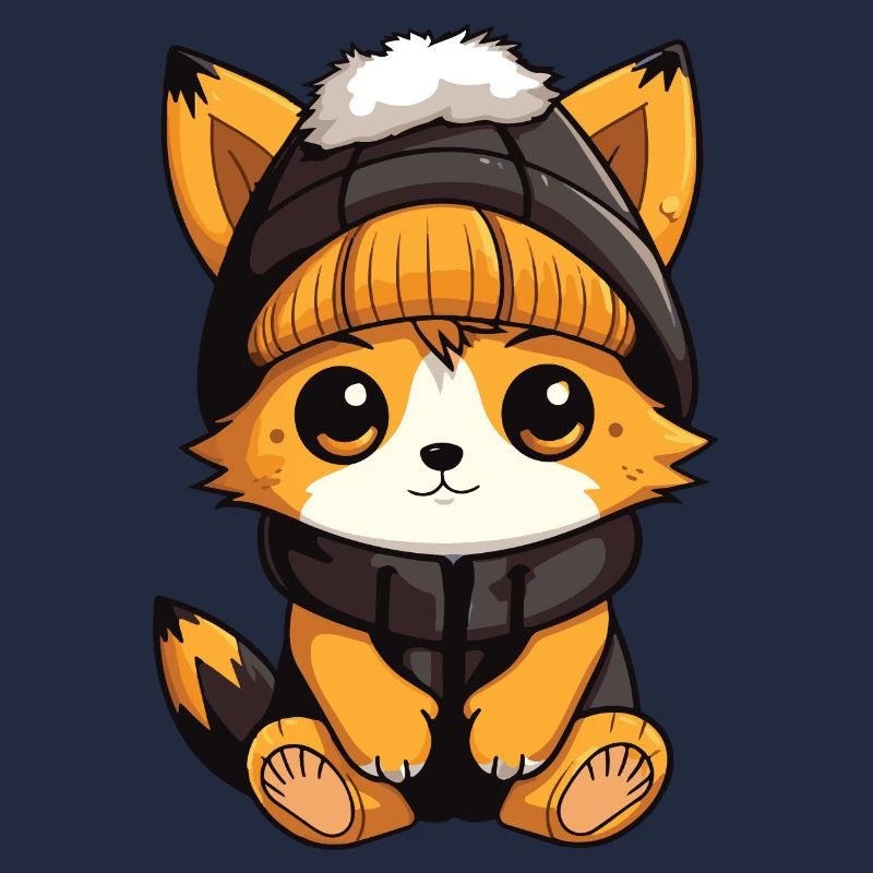 Fuchs Winter Comic Niedlich