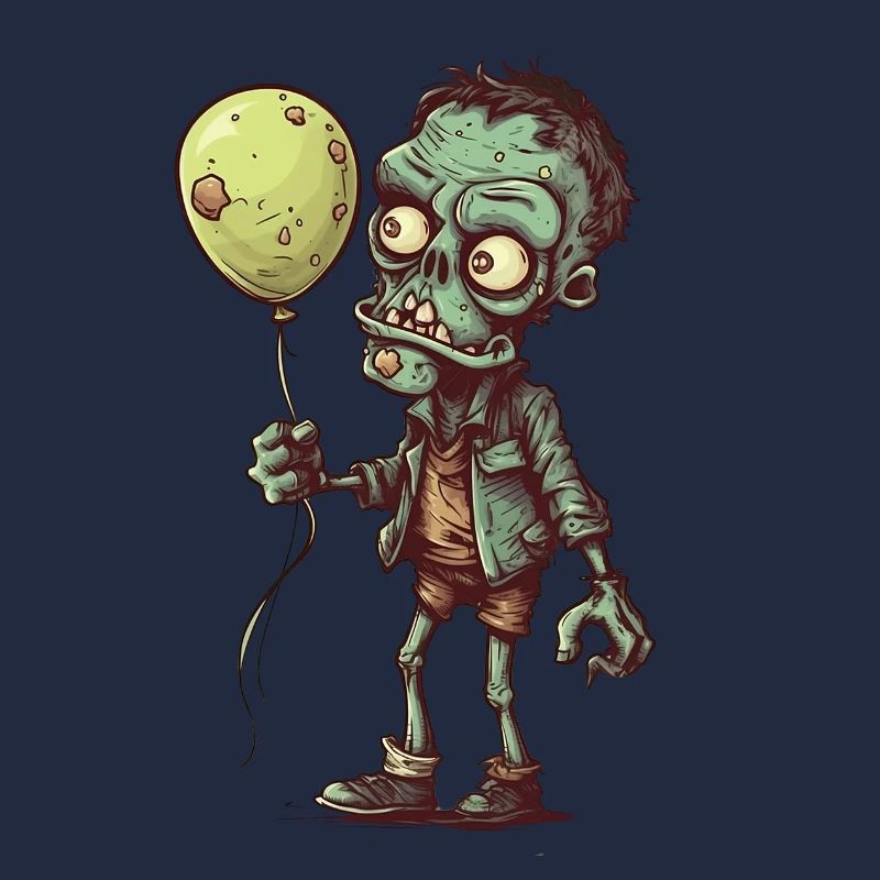 Zombie comique cool avec ballon jaune