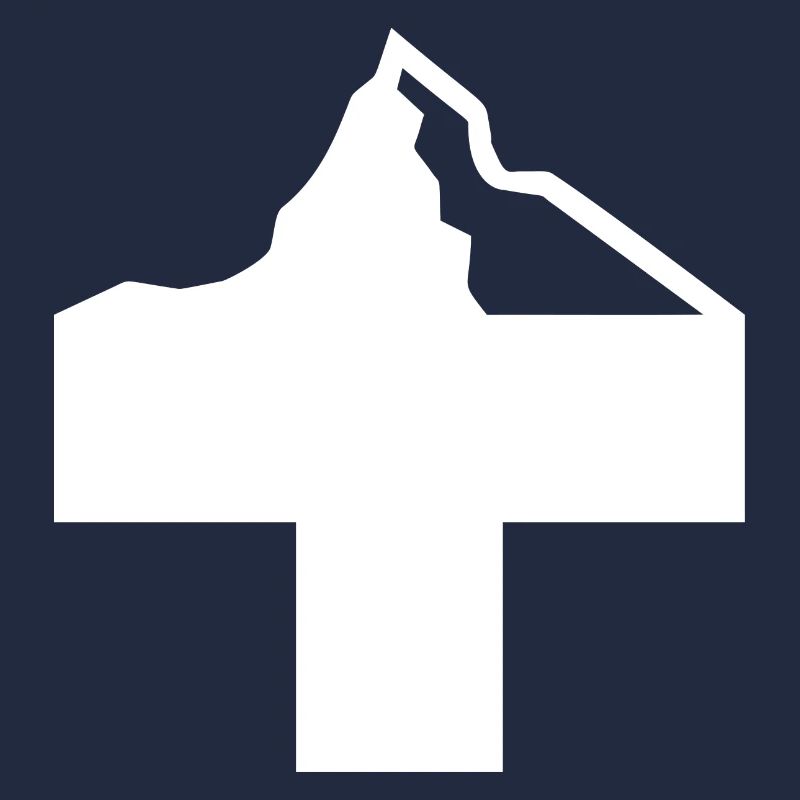Schweizerkreuz mit Berg
