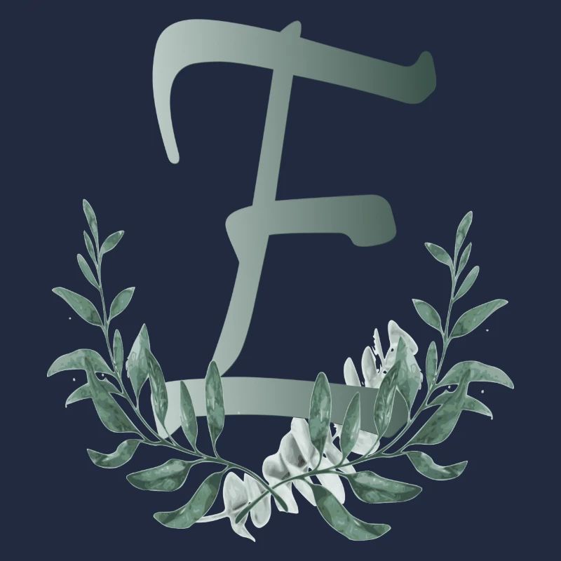 Letter E with plants