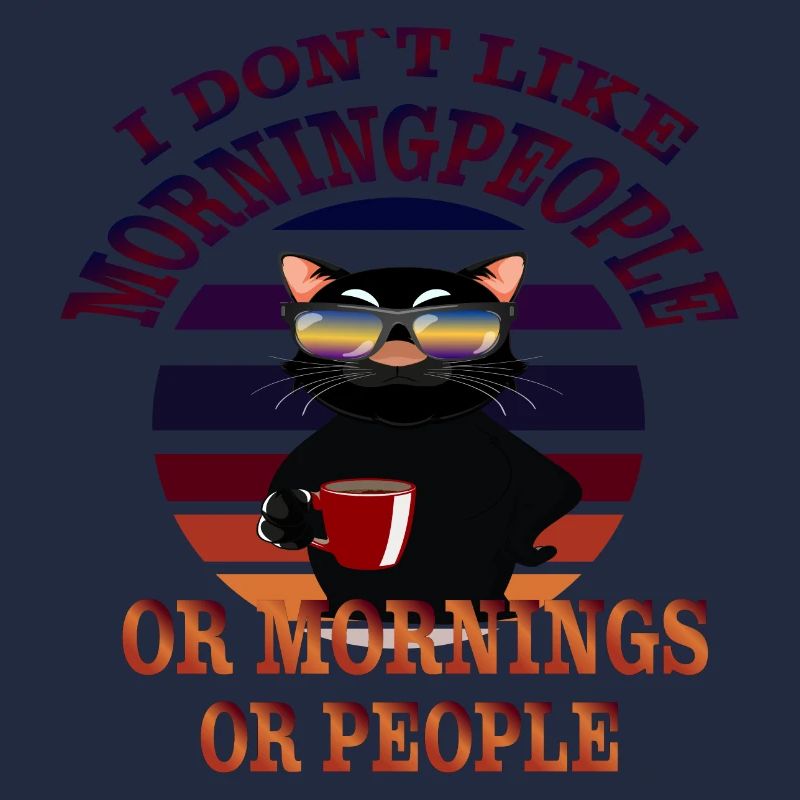 Morgenmuffel Kaffee Katze Motiv
