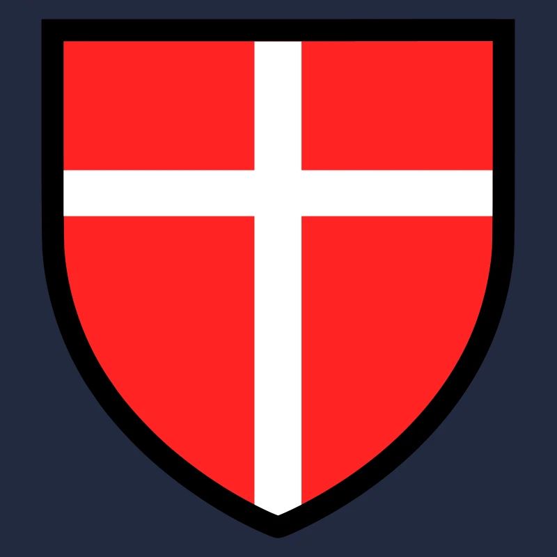 Blason croix blanche sur fond rouge