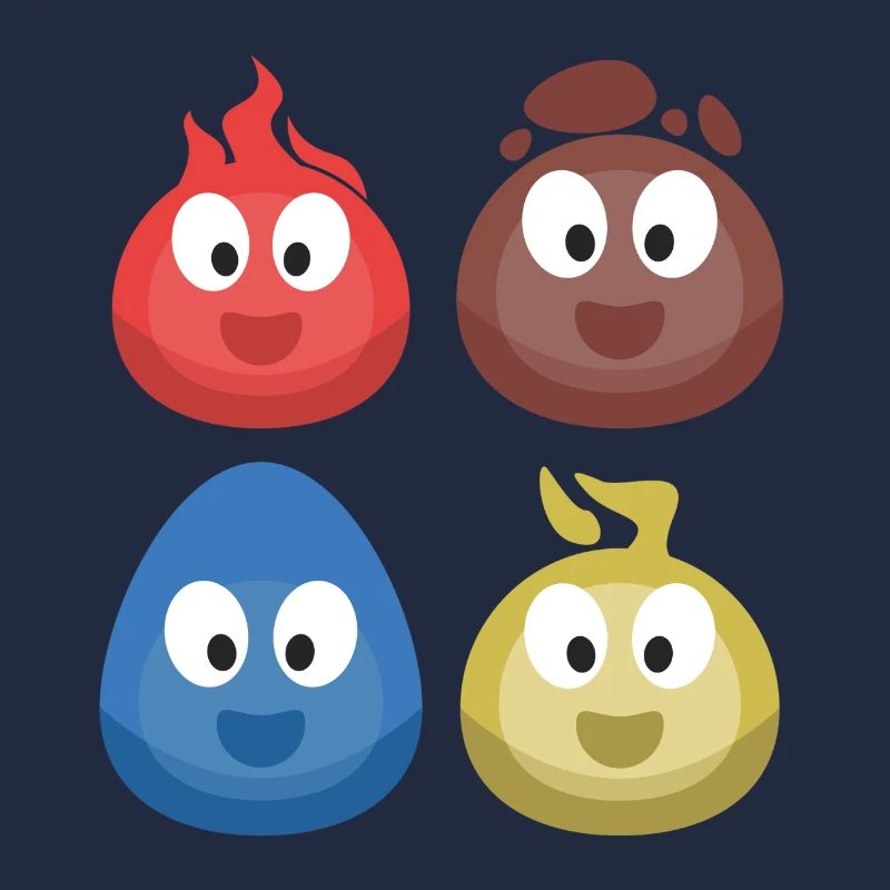 4 éléments (feu, terre, eau, air) (bulle)