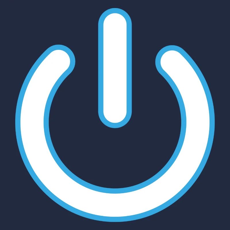 blauer Powerbutton