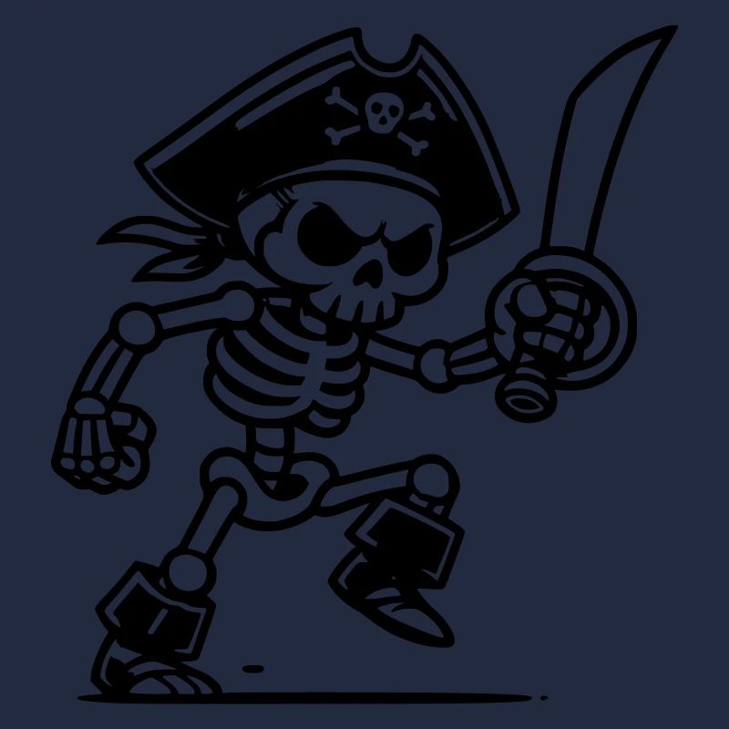 Squelette de pirate avec sabre