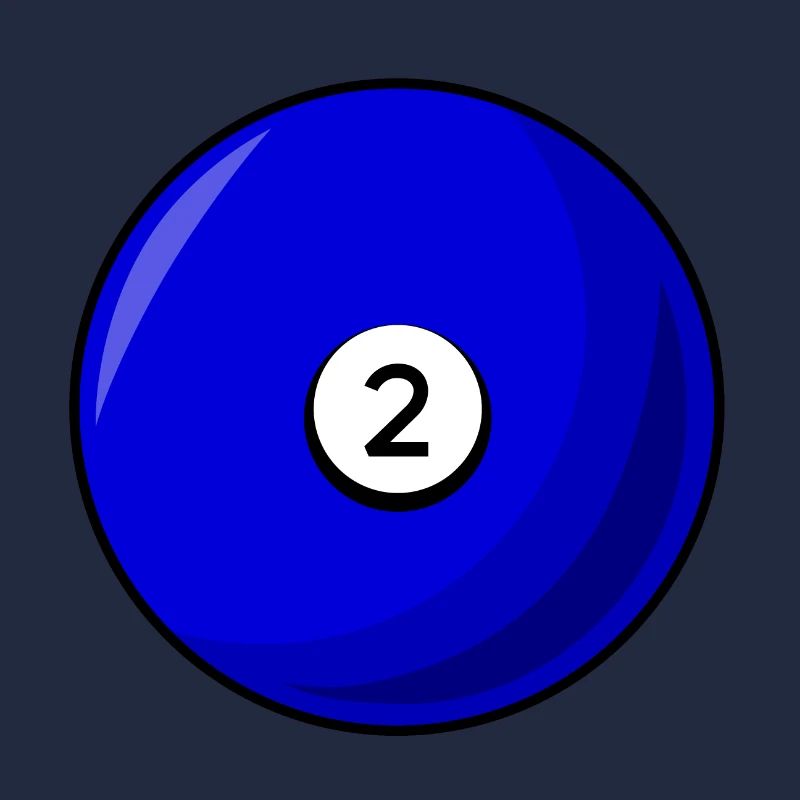 Billardkugel 2 blau Billard zwei