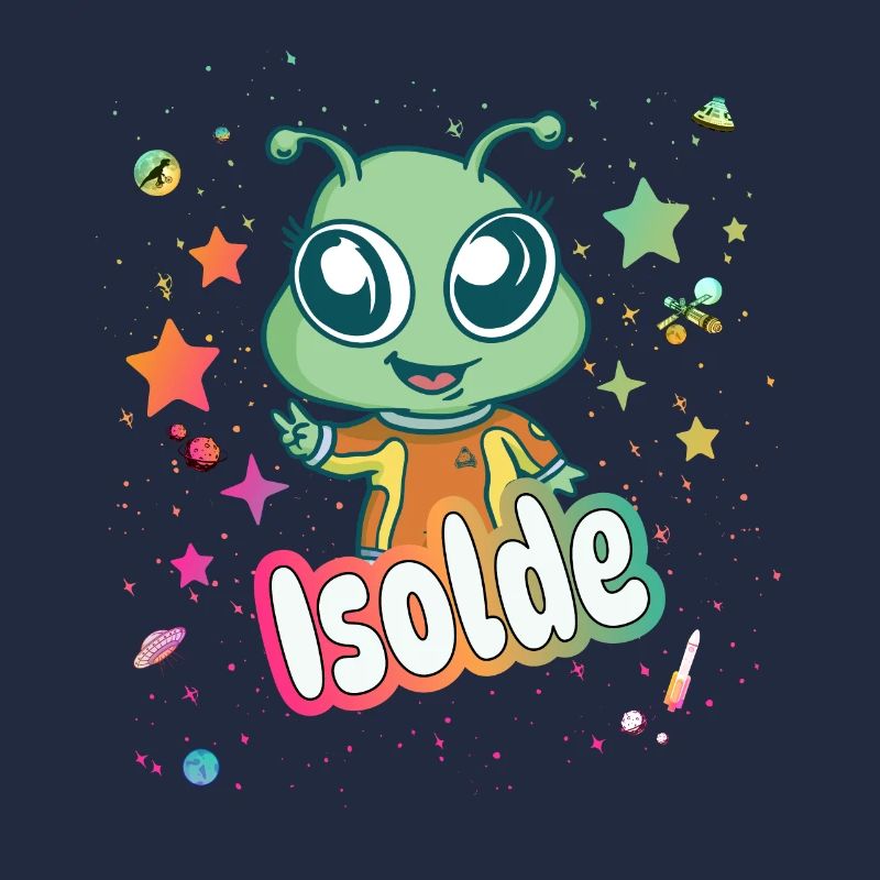 ISOLDE - Beau nom de fille avec mignon extraterrestre