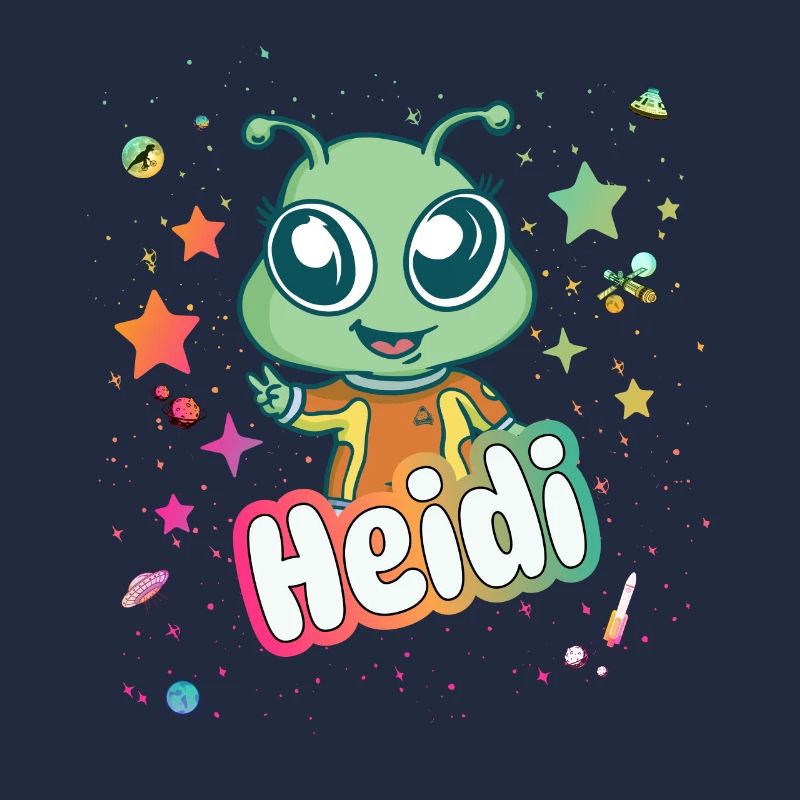 HEIDI - Schöner Mädchen Name mit süßem Alien