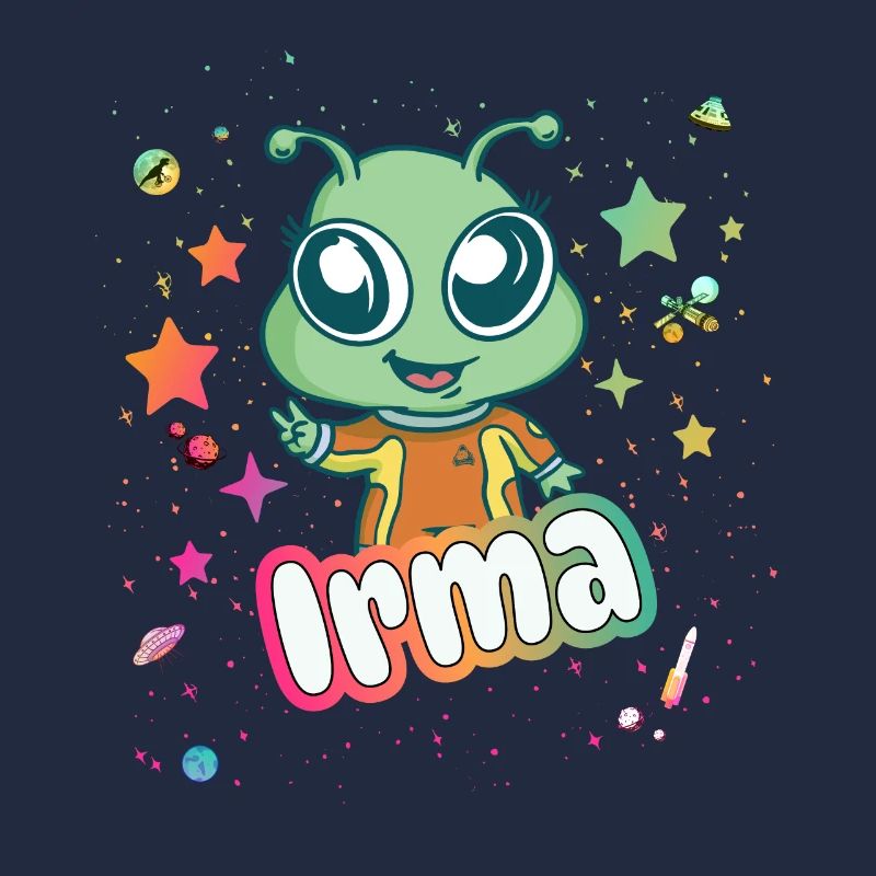 IRMA - Schöner Mädchen Name mit süßem Alien