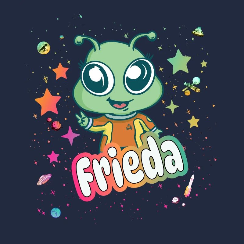 FRIEDA - Schöner Mädchen Name mit süßem Alien