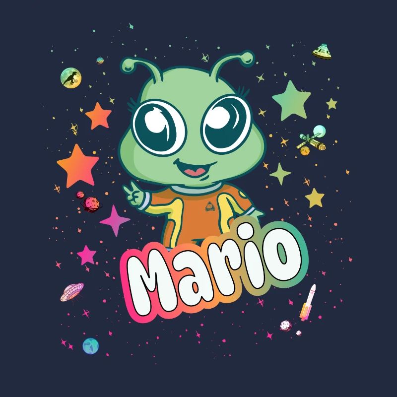 MARIO - Beau nom de garçon avec extraterrestre mignon