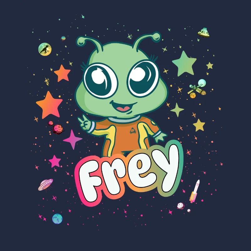 FREY - Schöner Junge Name mit süßem Alien