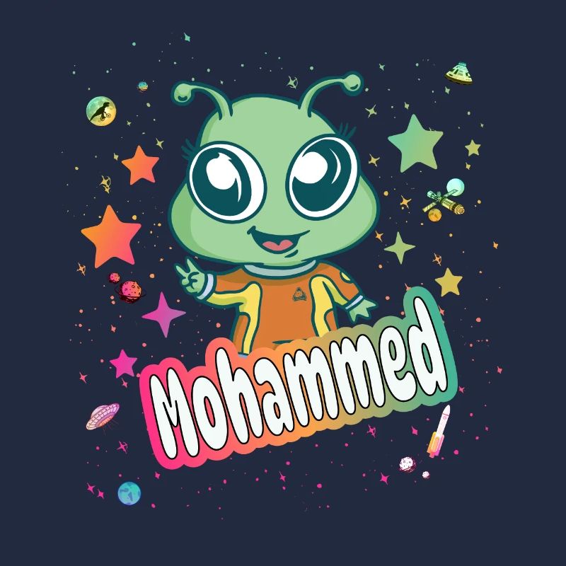 MOHAMMED - Beau nom de garçon avec extraterrestre mignon