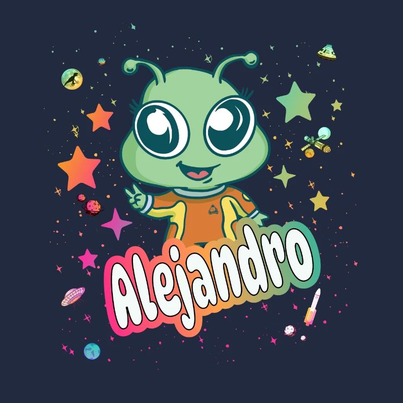 ALEJANDRO - Beau nom de garçon avec extraterrestre mignon