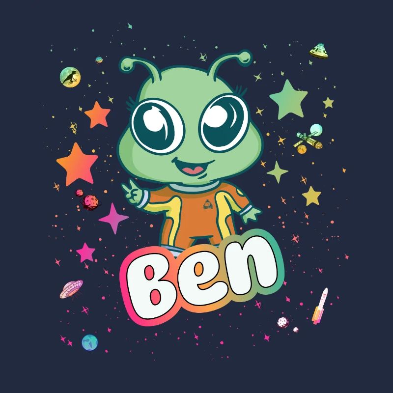BEN - Beau nom de garçon avec un extraterrestre mignon