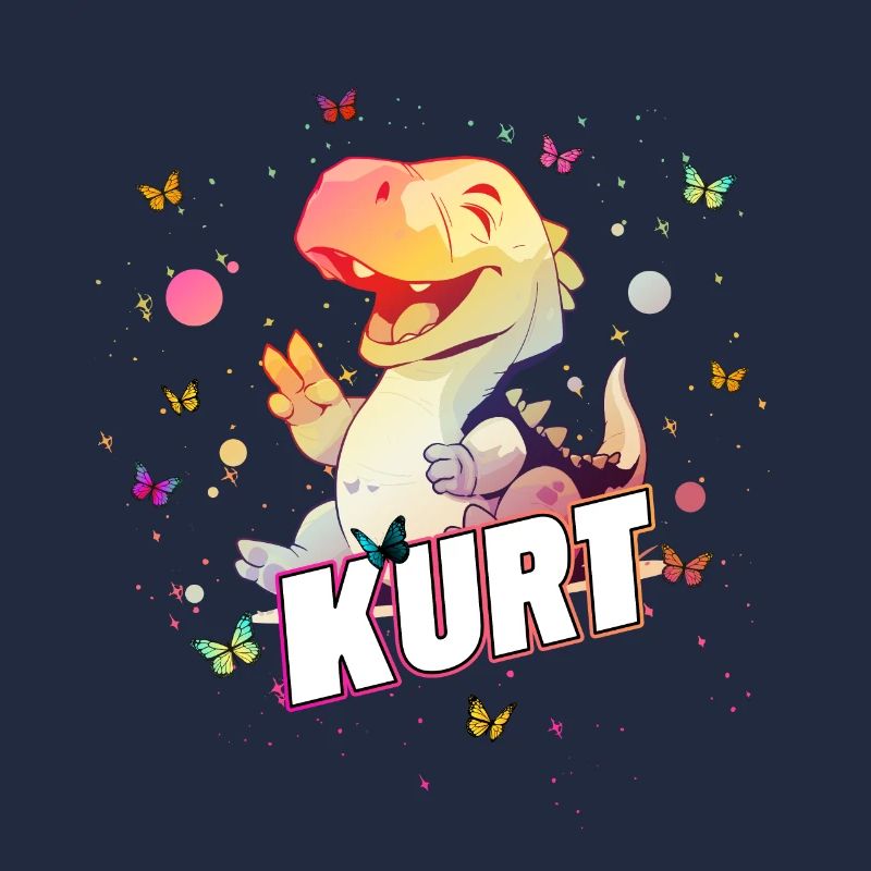 KURT - Beau nom de garçon avec mignon DINO T-REX
