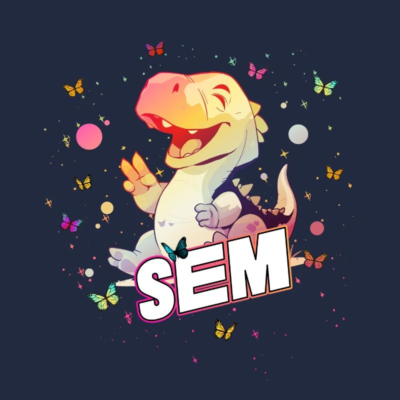 SEM - Schöner Junge Name mit süßem DINO T-REX